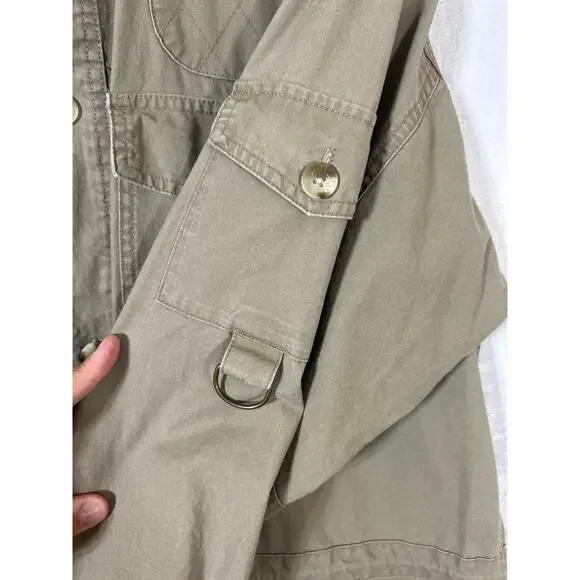 Vintage Cabelas Safari Series Jacket XL Tan Utility Field Coat Barn Chore Jungle